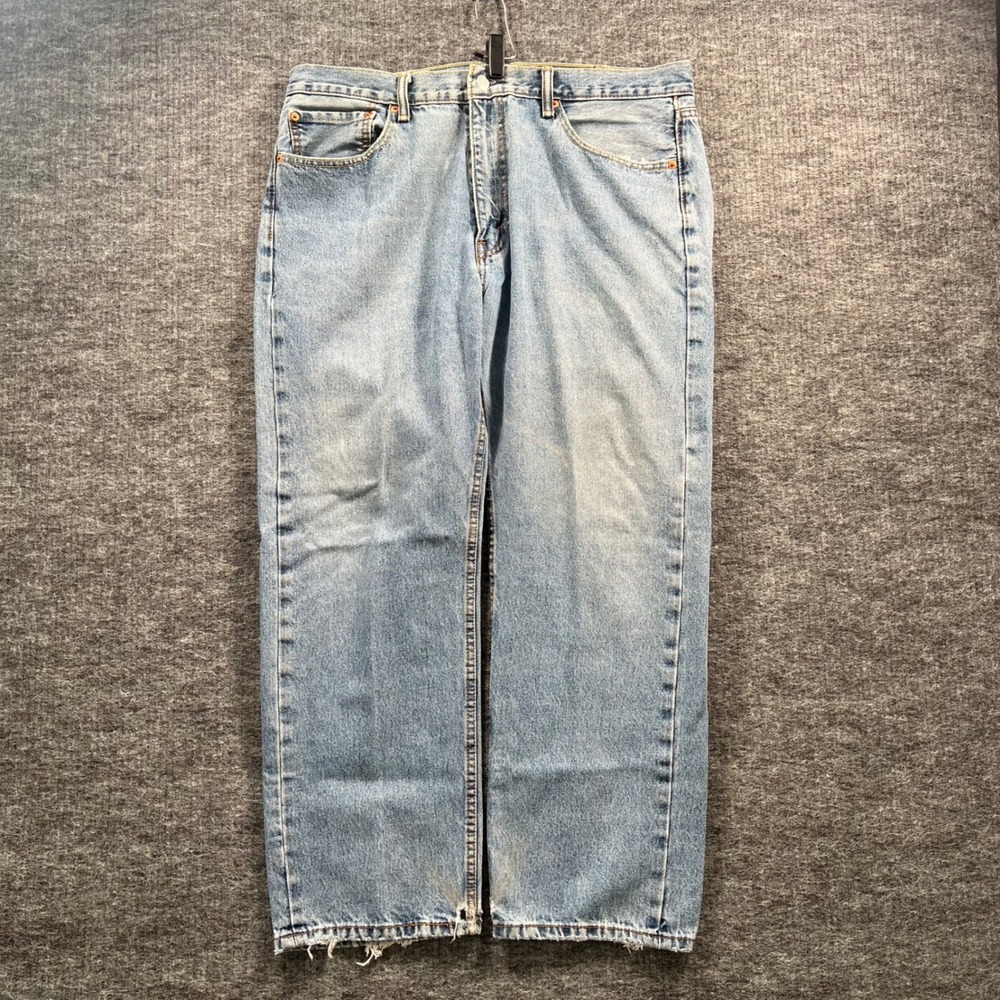 Levis 505 Regular Fit Straight Leg Jeans Mens 38x29 Light Wash Blue 00505-4891